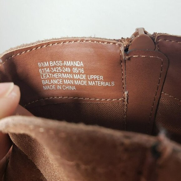 G.H. Bass Womens Amanda Brown Suede Closed Toe Zip High Heels Ankle Boots Sz 9.5 - Picture 6 of 8